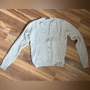 Brandy Melville Cream Cable Knit Cardigan